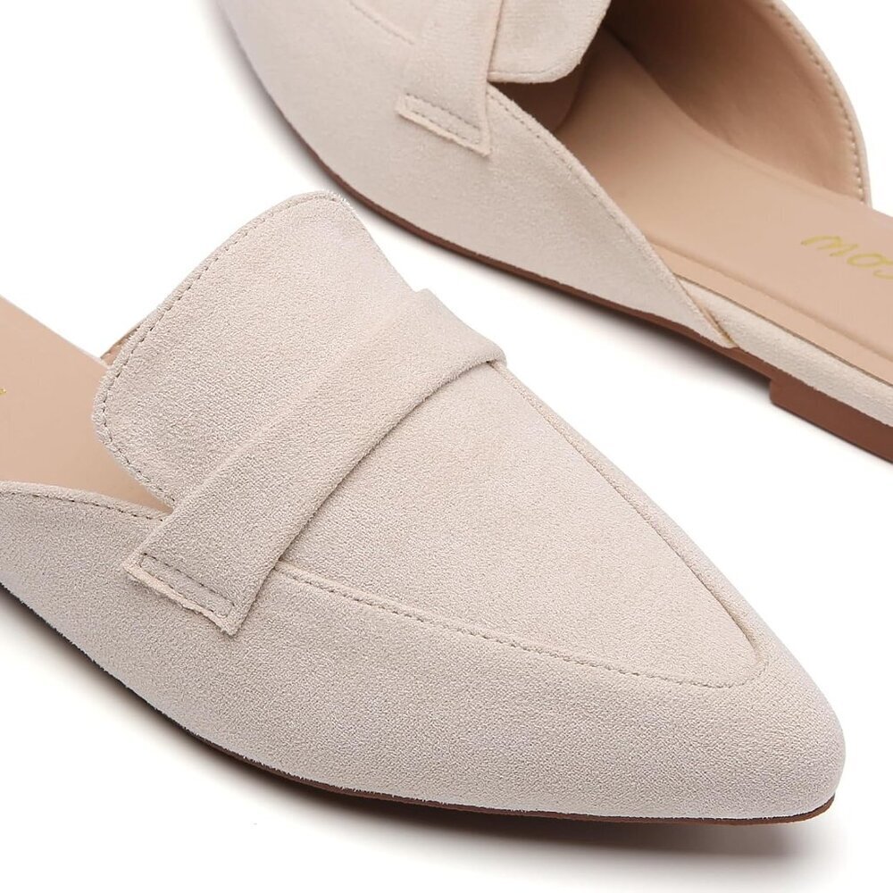 Slip On Mules for Women Open Back Closed Pointed Toe Flats Womens Business Work - Picture 3 of 5